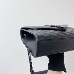 Quilted Envelope Medium Grained Leather Black BHW