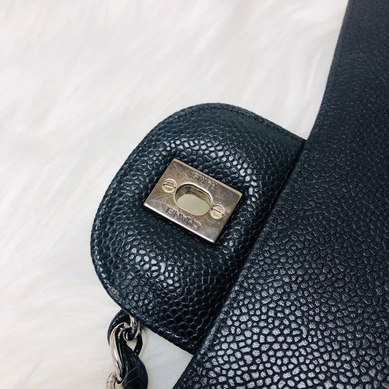 Classic Single Flap Maxi in Black Caviar Leather with SHW