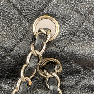 Quilted Double Gusset Washed Caviar black SHW