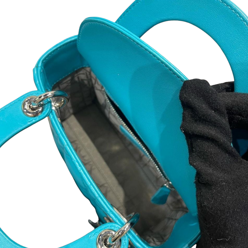 Lady Dior Mini Lambskin Turquoise SHW