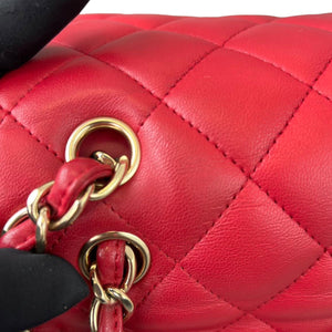 Chanel Double Flap Jumbo Lambskin Red GHW