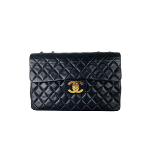 Jumbo XL Flap Lambskin Leather Black GHW