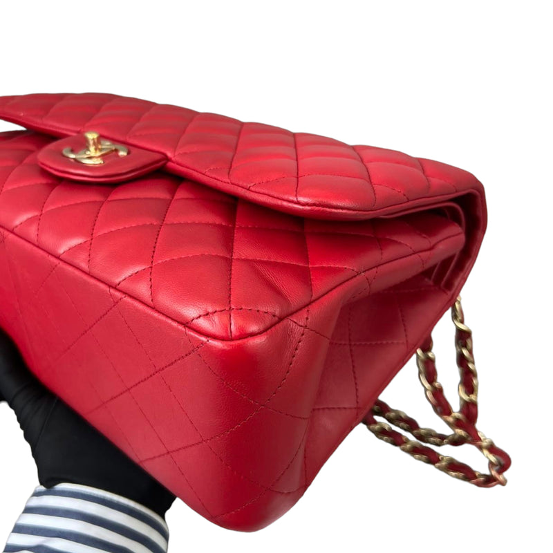 Chanel Double Flap Jumbo Lambskin Red GHW