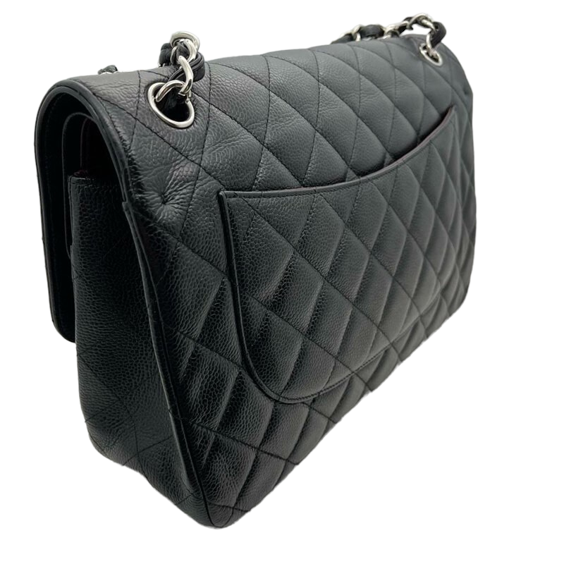 Jumbo Classic Double Flap Caviar Black GHW