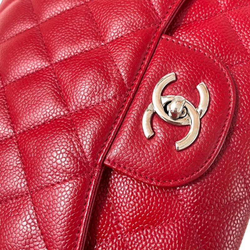 Single Flap Jumbo Caviar Red SHW