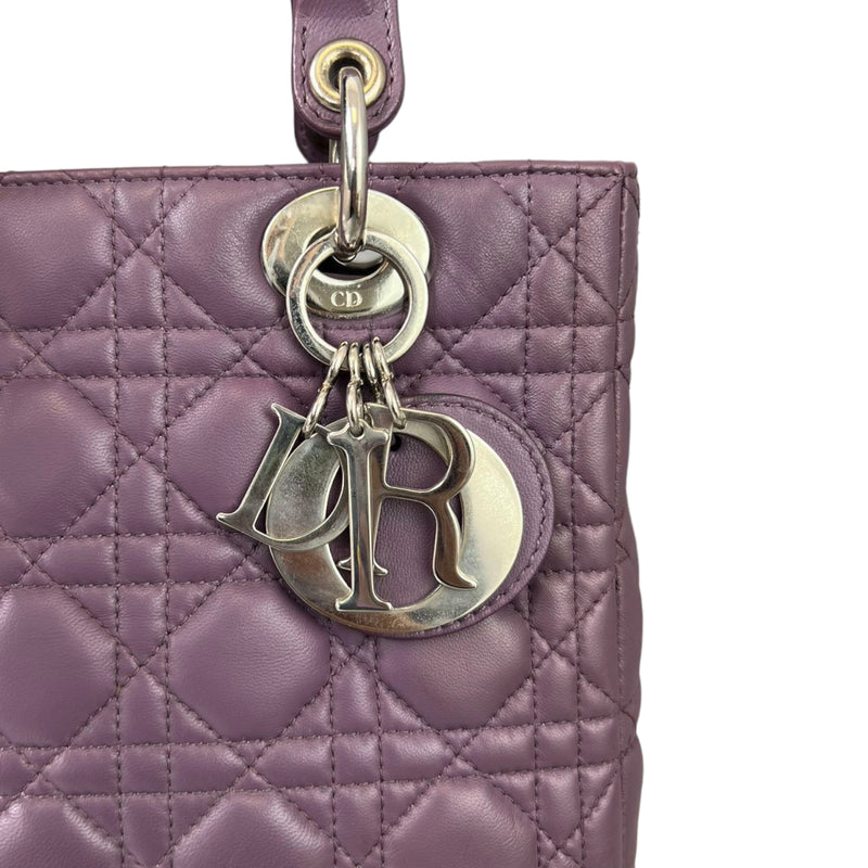 Medium Lady Dior Lambskin Purple SHW