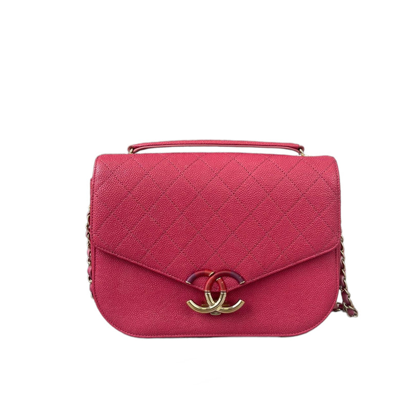Coco Cuba CC Flap Caviar Red GHW