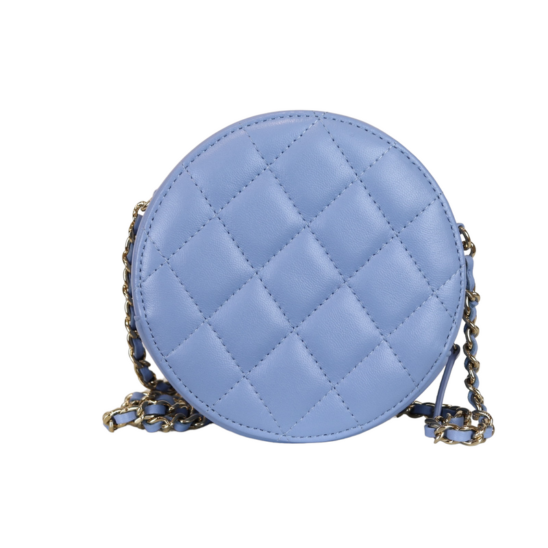 Round clutch with chain Blue GHW