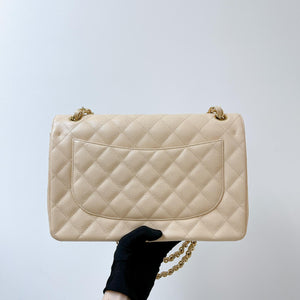 Double Flap Jumbo Caviar Beige GHW