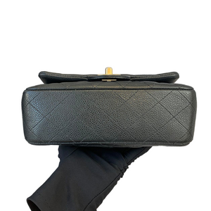 Mini Rectangle Flap Caviar Black GHW