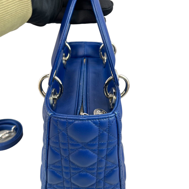 Lady Dior Medium Blue Lambskin SHW
