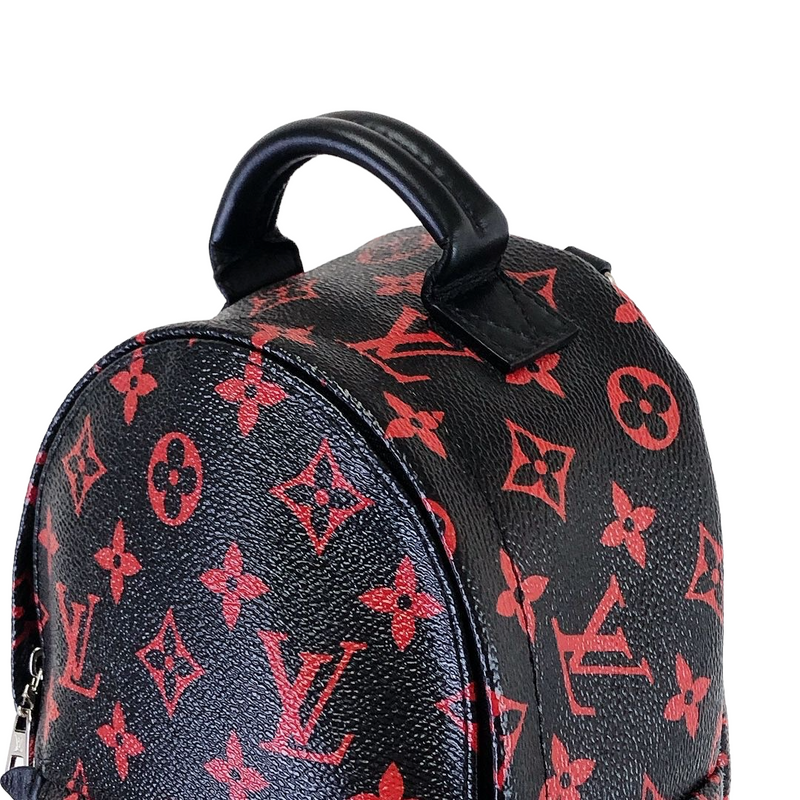 Louis Vuitton Backpack Palm Springs Monogram Infrarouge Mini Black Red