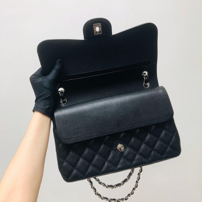 Classic Double Flap Jumbo Bag in Black Caviar with SHW