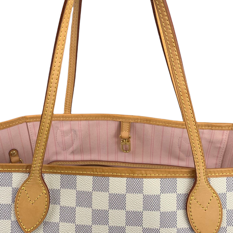 Louis Vuitton Damier Azure Neverfull Top Handle Tote Bag, France 2010.