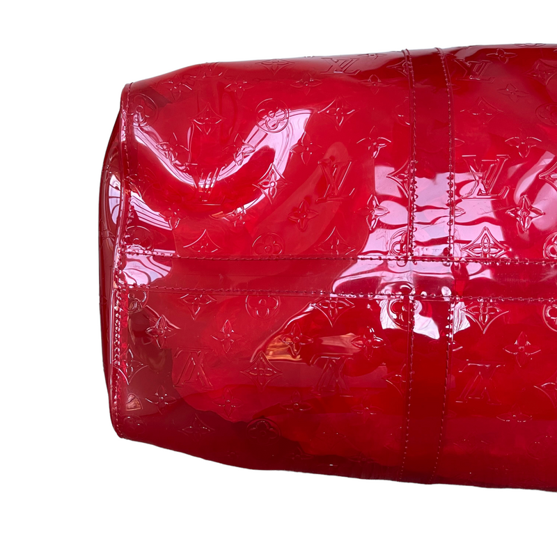 Keepall Clear SS19 Virgil Abloh Bandouliere 50 Red PVC