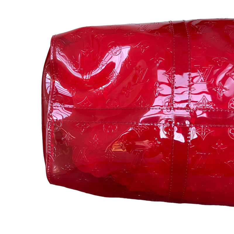 Louis Vuitton Keepall Rgb Clear Ss19 Virgil Abloh Bandouliere 50 Red Pvc  Weekend/Travel Bag Leather Chain Resin ref.290219 - Joli Closet