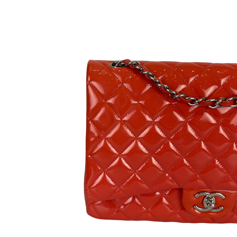 Double Flap Maxi Patent Coral SHW
