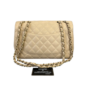 Classic single Flap Beige Jumbo SHW