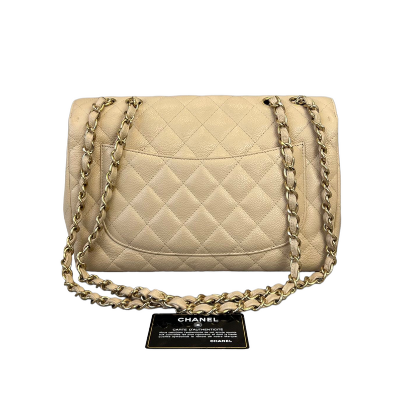 Classic single Flap Beige Jumbo SHW