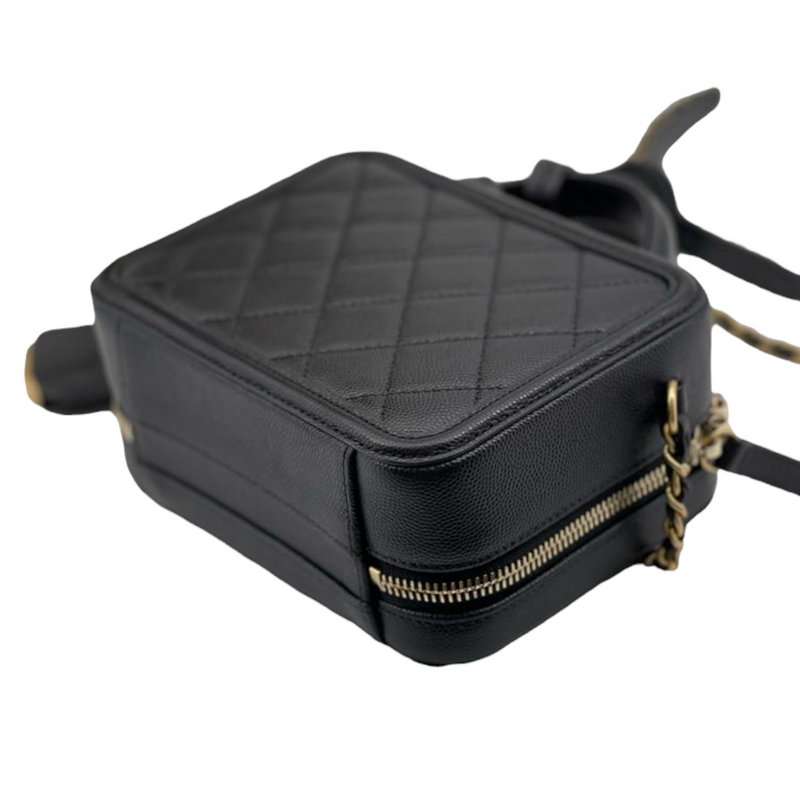 Filigree Vanity Case Caviar Small Black GHW