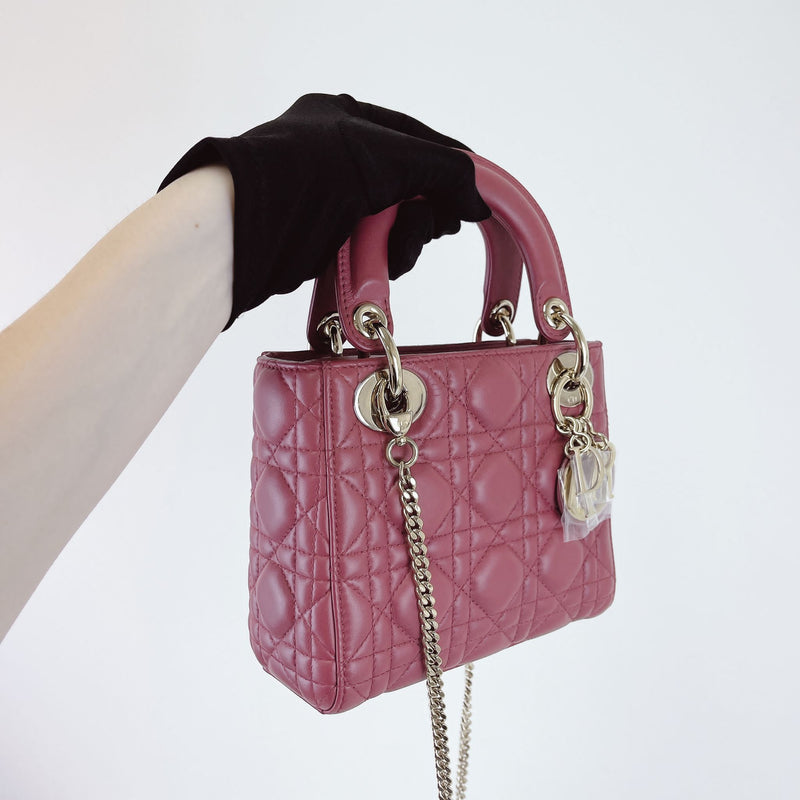 Mini Lady Dior Lambskin Rose Pink SHW