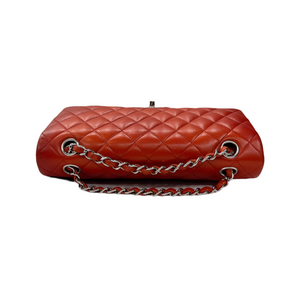 Classic Medium Lambskin Flap Red SHW