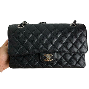 Classic Flap Caviar Medium Black SHW