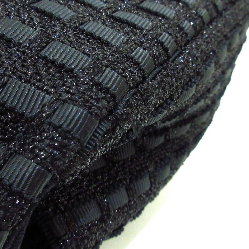 Medium Classic Flap Black Tweed SHW