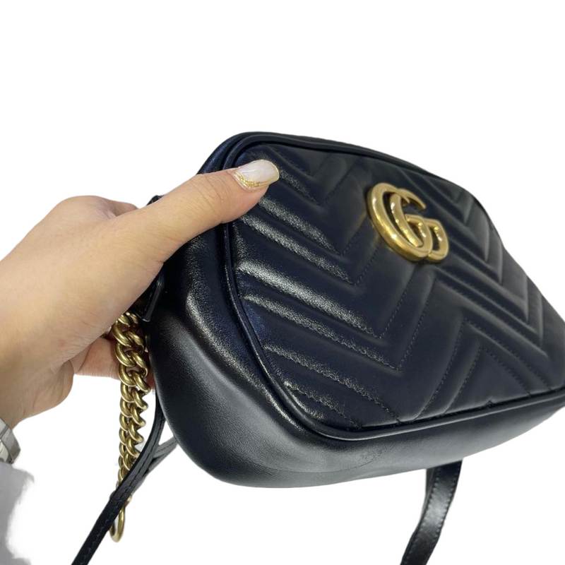 Marmont Leather Camera Small Black GHW