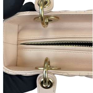 Cannage Lady Dior Medium Light Pink GHW