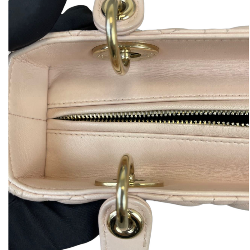 Cannage Lady Dior Medium Light Pink GHW