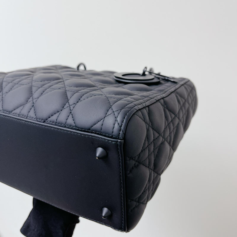 Lady Dior Lambskin Ultramatte Medium Black BHW