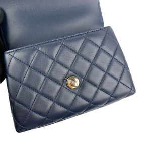 Rainbow Coco Handle Mini Lambskin Navy Blue SHW
