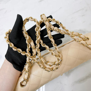 Double Flap Jumbo Caviar Beige GHW
