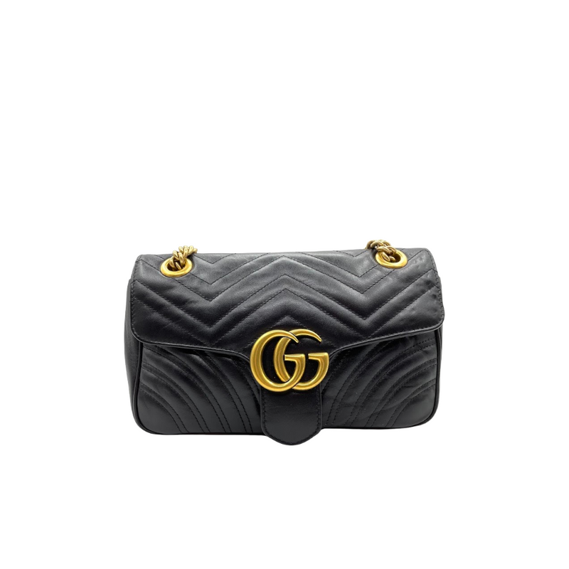 GG Marmont Small Matelassé Black GHW