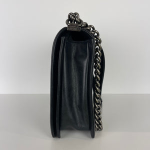 Large Le Boy Quilted Calfskin Black RHW