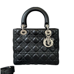 Lambskin Medium Lady Dior Black SHW
