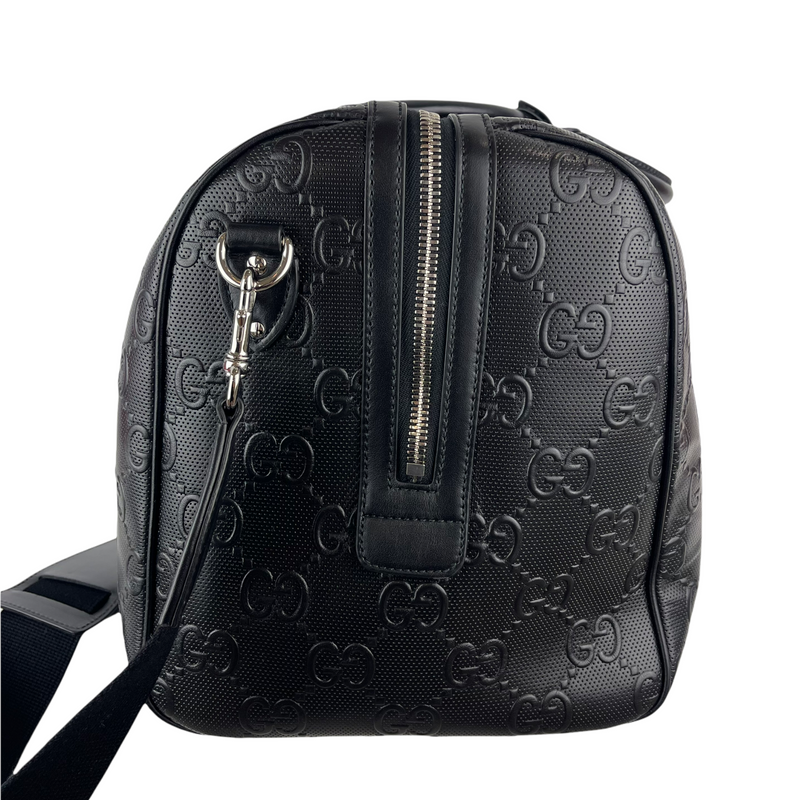 Logo-embossed Holdall Duffle Black SHW