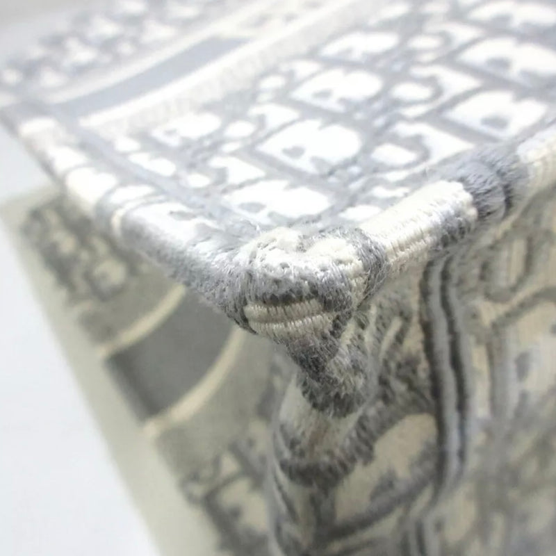 Small Gray Jacquard  Book Tote