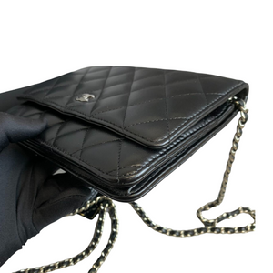 WOC Wallet on Chain Lambskin Black SHW