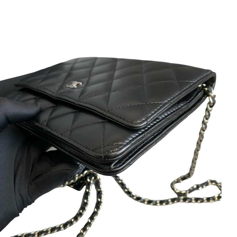 Chanel So Black Wallet on Chain Chevron Lambskin