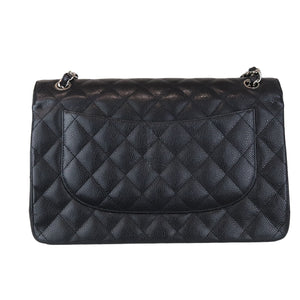 Classic Double Flap Jumbo Black Caviar SHW