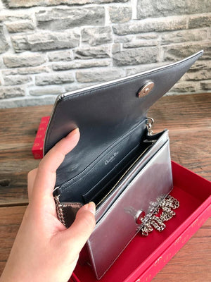 Mini Diorama in Silver Metallic Calfskin