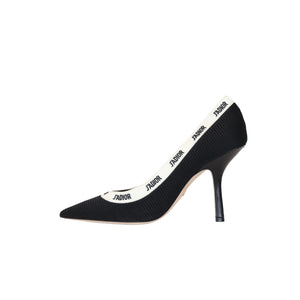 Technical Canvas J'Adior Embroidered Pumps 39.5 Black