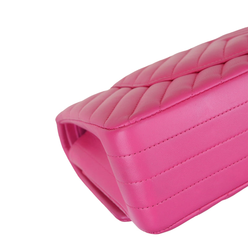 Classic Chevron Flap Medium Lambskin Pink GHW