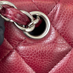 Single Flap Maxi Caviar Maroon SHW