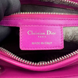 Cannage Lambskin Lady Dior Medium Magenta SHW