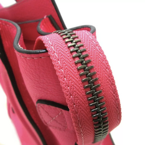 Drummed Leather Micro Luggage Pink