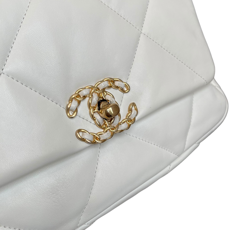 19 Lambskin White Small Mixed Hardware