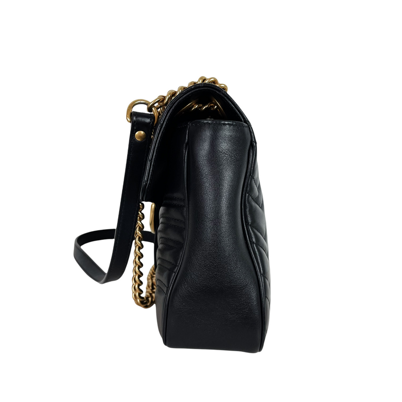 GG Marmont Black Calfskin Medium GHW